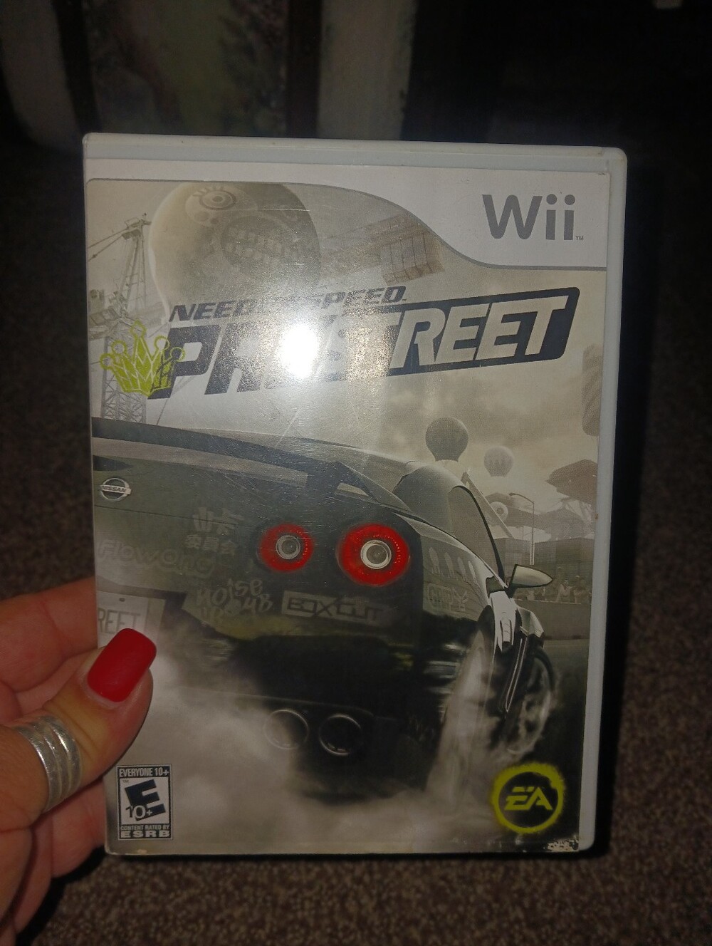 Nintendo Wii Need for Speed ProStreet White Case with Racing Cover Art